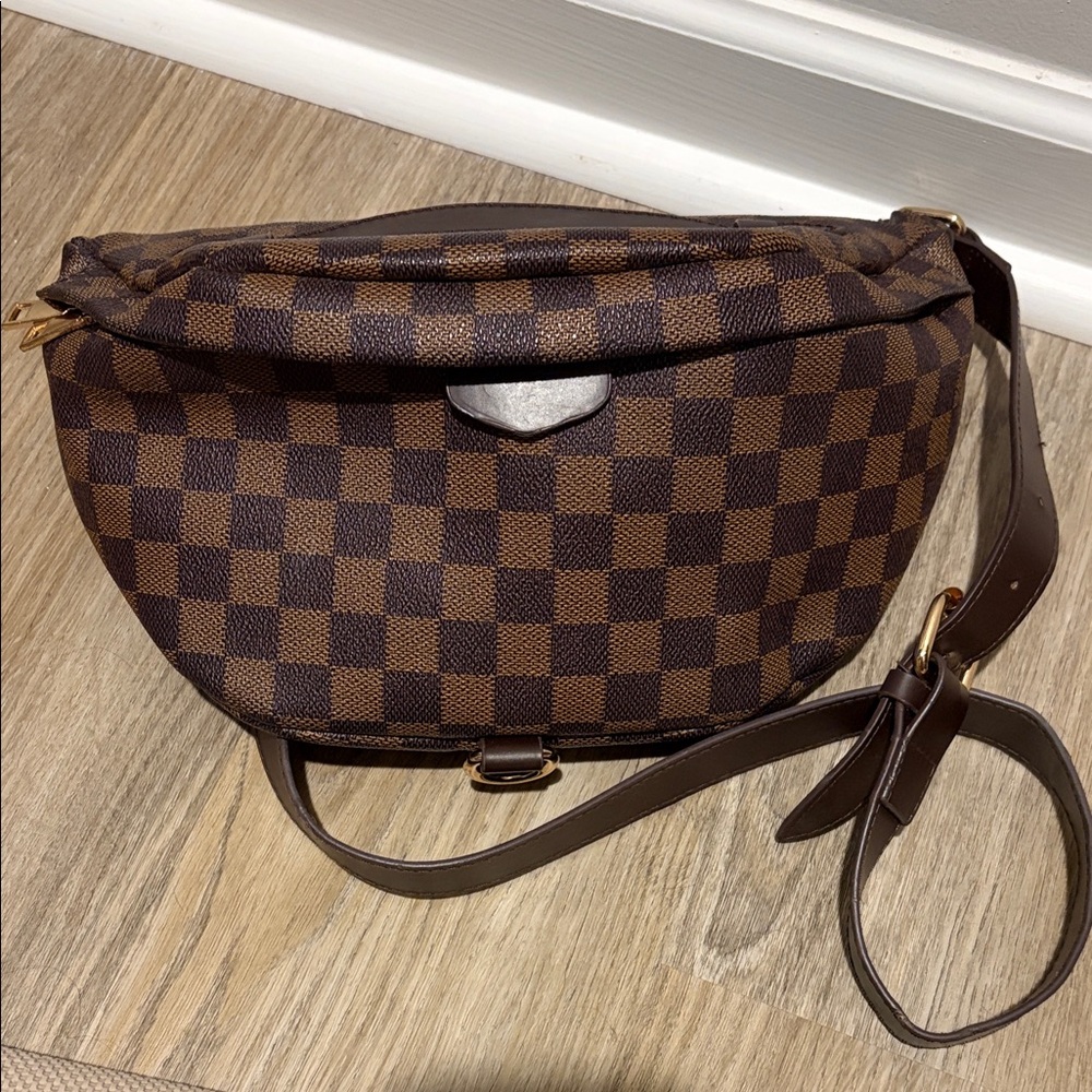 Brown Checkered Bum Bag